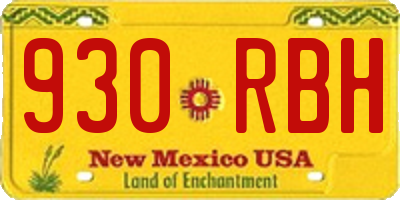 NM license plate 930RBH