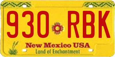 NM license plate 930RBK