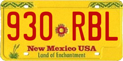 NM license plate 930RBL