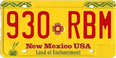 NM license plate 930RBM