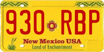NM license plate 930RBP