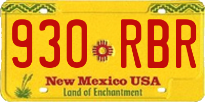 NM license plate 930RBR