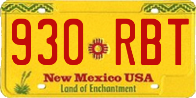 NM license plate 930RBT