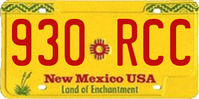NM license plate 930RCC