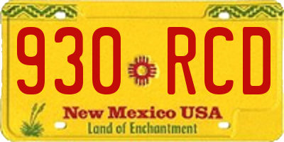 NM license plate 930RCD