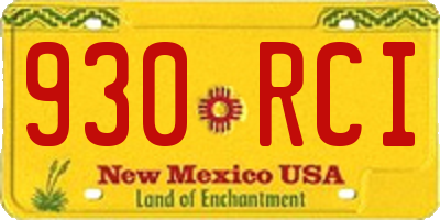 NM license plate 930RCI