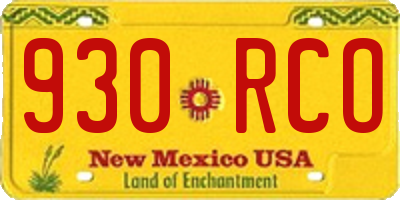 NM license plate 930RCO