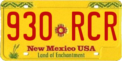 NM license plate 930RCR