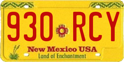 NM license plate 930RCY