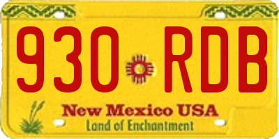 NM license plate 930RDB