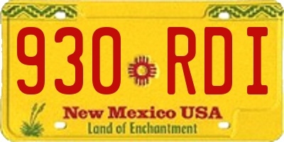 NM license plate 930RDI