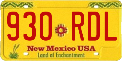 NM license plate 930RDL