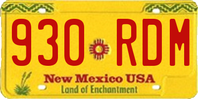 NM license plate 930RDM