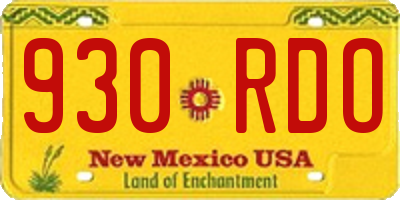 NM license plate 930RDO