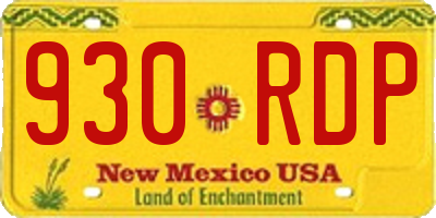 NM license plate 930RDP