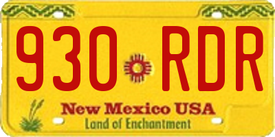 NM license plate 930RDR