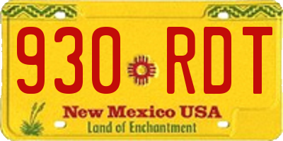 NM license plate 930RDT