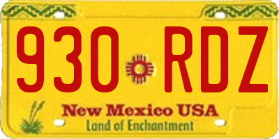 NM license plate 930RDZ