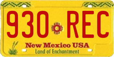 NM license plate 930REC