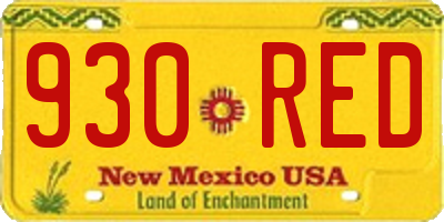 NM license plate 930RED