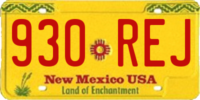 NM license plate 930REJ