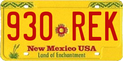 NM license plate 930REK