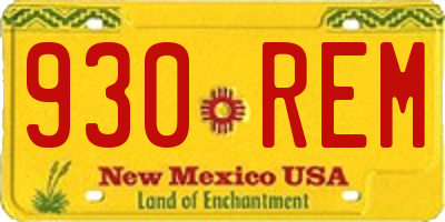 NM license plate 930REM