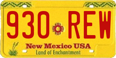 NM license plate 930REW
