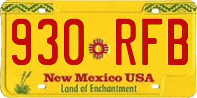 NM license plate 930RFB