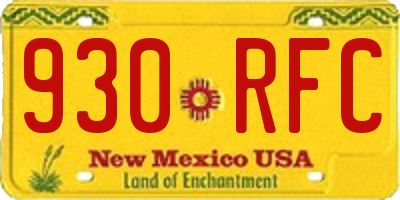 NM license plate 930RFC