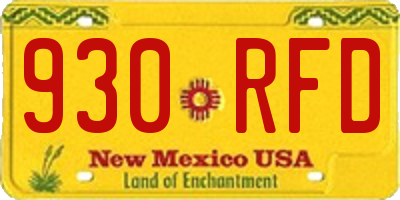 NM license plate 930RFD