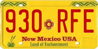 NM license plate 930RFE