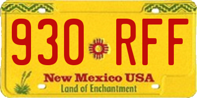 NM license plate 930RFF
