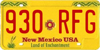 NM license plate 930RFG