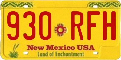 NM license plate 930RFH