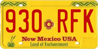 NM license plate 930RFK
