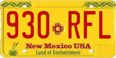 NM license plate 930RFL