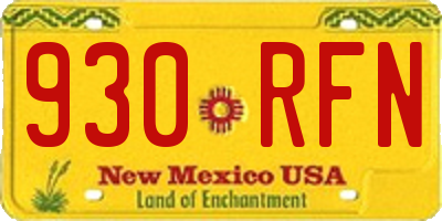 NM license plate 930RFN