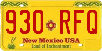 NM license plate 930RFQ