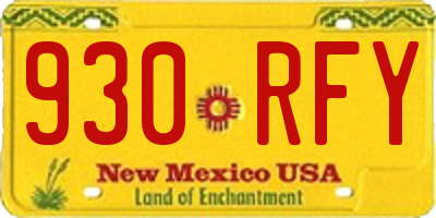 NM license plate 930RFY