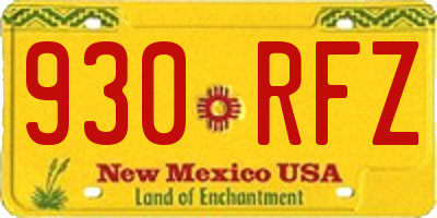NM license plate 930RFZ