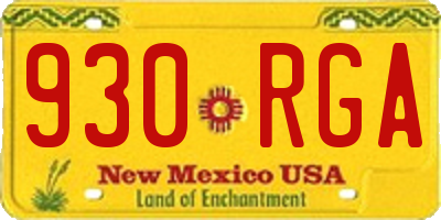 NM license plate 930RGA