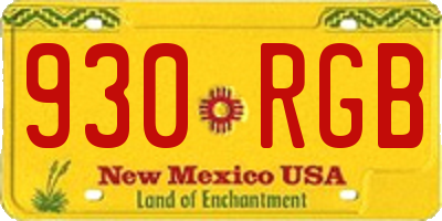 NM license plate 930RGB