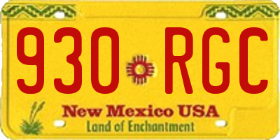 NM license plate 930RGC