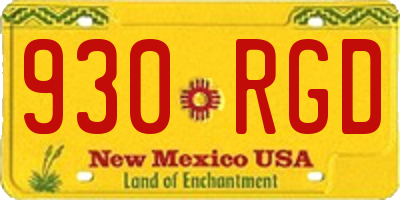 NM license plate 930RGD
