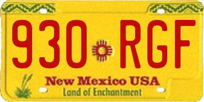 NM license plate 930RGF