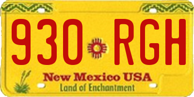 NM license plate 930RGH