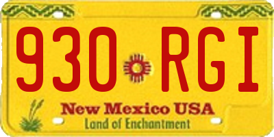 NM license plate 930RGI