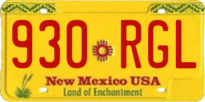 NM license plate 930RGL