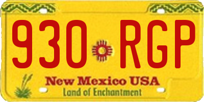 NM license plate 930RGP